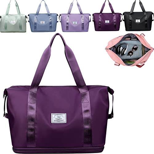 Homezo Reisetasche, doppellagig, wasserdicht, große Kapazität, Reisetasche, deep purple