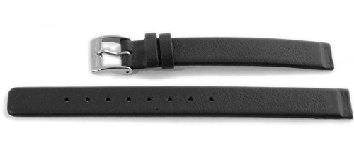 Skagen Uhrband Wechselarmband LB-358XSSLBC Original Ersatzband 358XSSLBC Uhrenarmband Leder 12 mm Schwarz