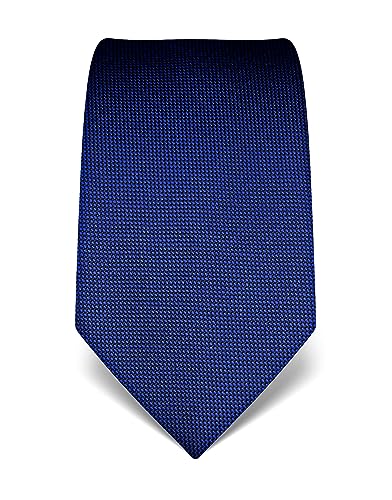 Vincenzo Boretti Herren Krawatte reine Seide strukturiert edel Männer-Design zum Hemd mit Anzug für Business Hochzeit 8 cm schmal / breit royalblau