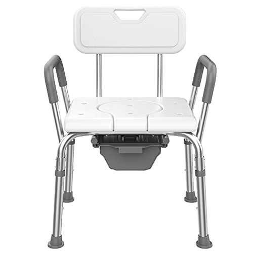 3-in-1-Duschstuhl mit Armlehnen und Rückenlehne, verstellbarer Toiletten-Sicherheitsrahmen, erhöhter Toilettensitz, strapazierfähig neben dem Toilettenstuhl für Senioren, Behinderte und Schwangere