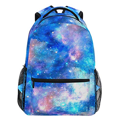 Oarencol Star Galaxy Night Sky Rucksack Bule Pink Space Bookbag Daypack Reise Schule College Tasche für Damen Herren Mädchen Jungen