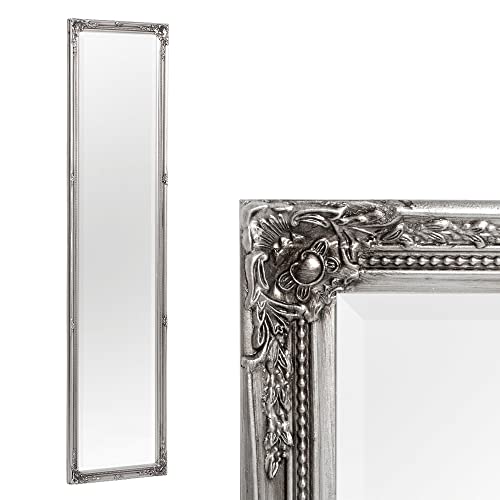 LEBENSwohnART Spiegel Gracy barock Antik-Silber 170x40cm Wandspiegel Flurspiegel Badspiegel