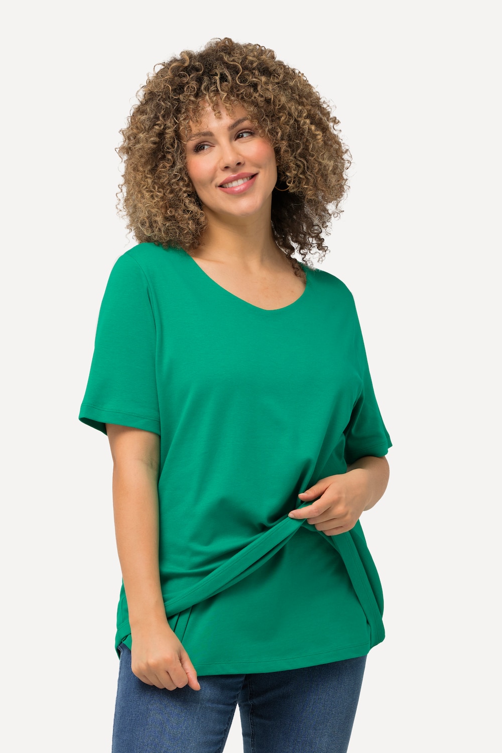 Große Größen Shirt, Damen, grün, Größe: 50/52, Baumwolle, Ulla Popken