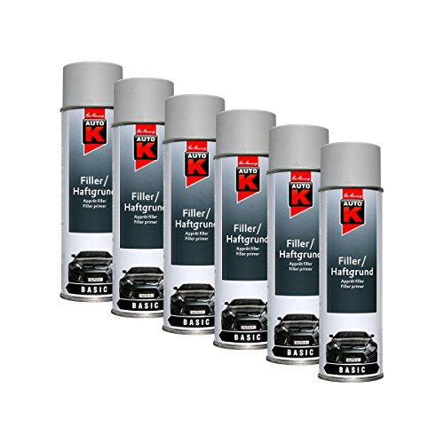 KWASNY Grundierung Grau Haftgrund Spray 500Ml Spraydose Auto Füller Filler 633 001 6X