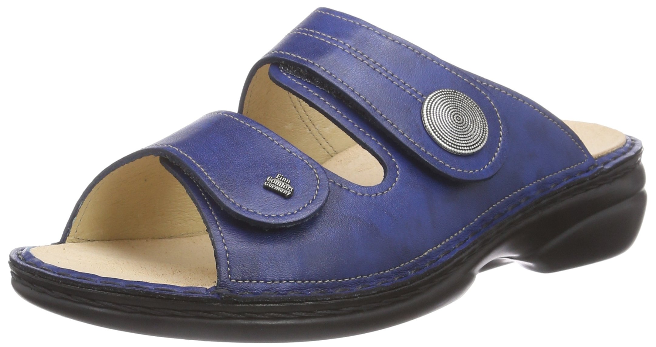 Finn Comfort Sansibar, Damen Offene Sandalen, Blau (Blau), 41 EU