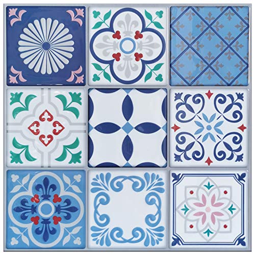 Art3d 5-Pack 3D Peel and Stick Backsplash Tile, 30 * 30cm Eva Talavera Mexican Tiles (Thicker Design)