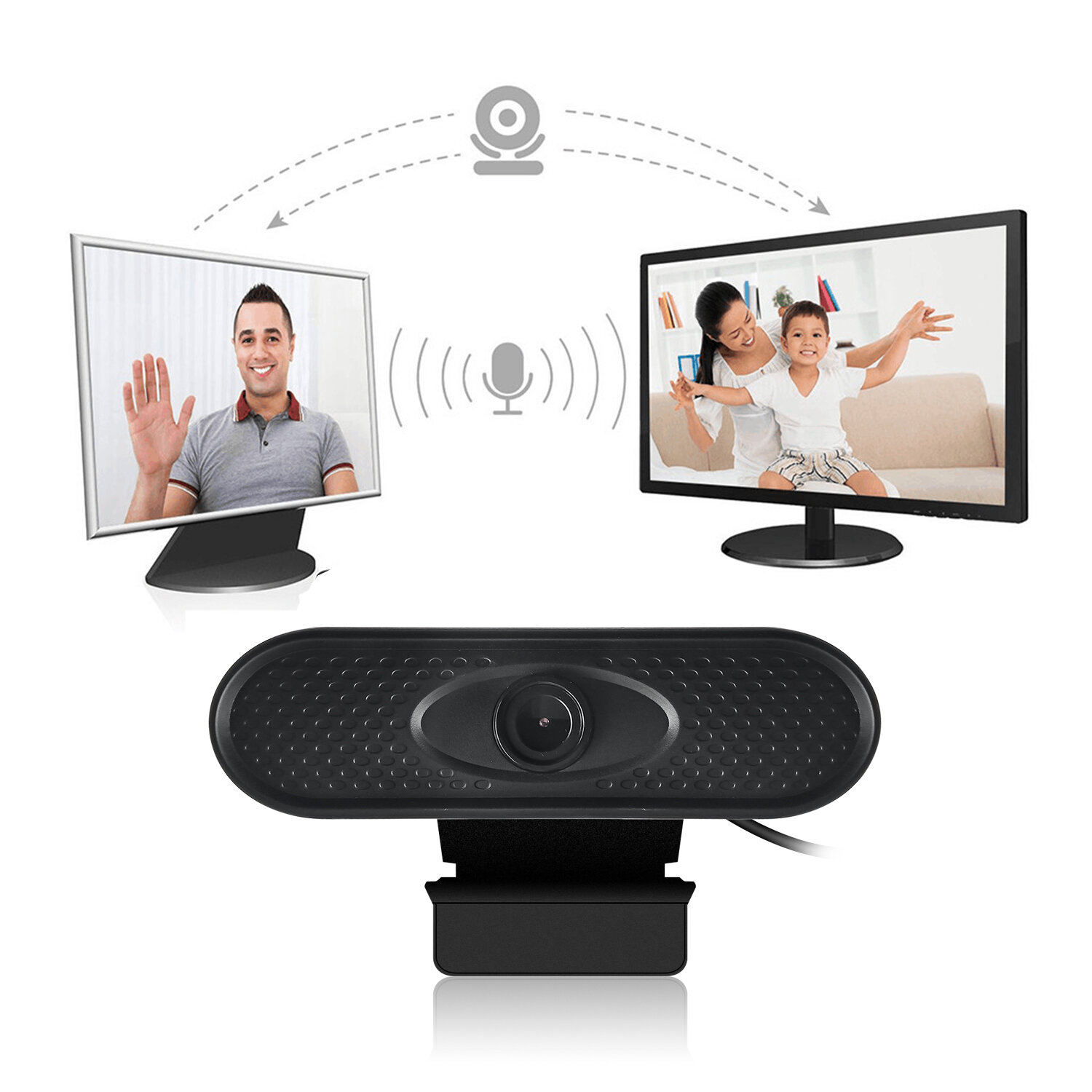 1080P HD USB-Webcam-Konferenz Live-Computerkamera mit manuellem Fokus Eingebautes omnidirektionales Mikrofon für PC-Lapt