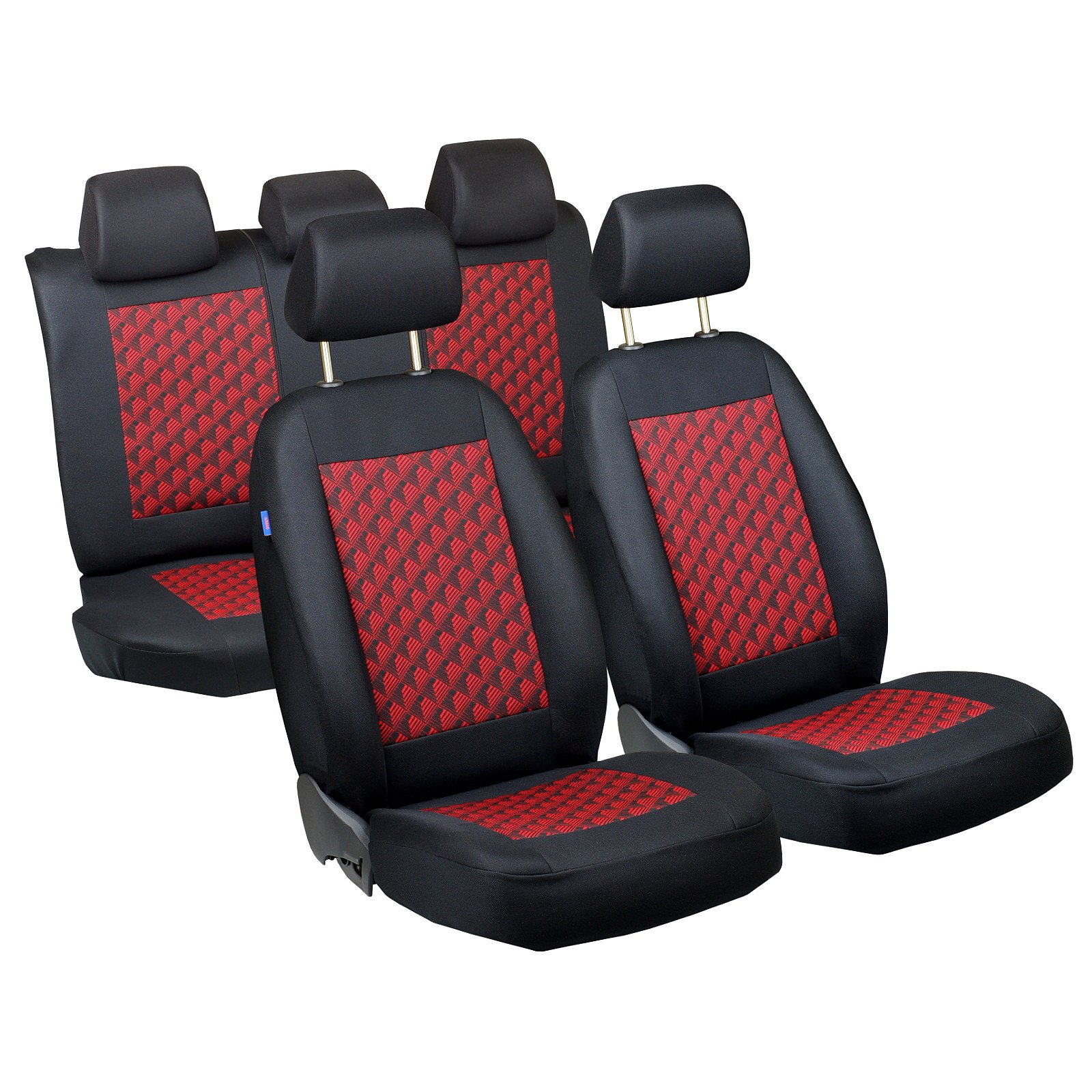 Bravo Sitzbezüge - 1 Set - Farbe Premium Schwarz-rot Effekt 3D