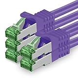 1aTTack.de 7.5 M Cat.7 Netzwerk-Kabel 5 Stück Cat7 Patch-Kabel Lan-Kabel Ethernet RJ45 10 Gbit/s (Alle Internetgeschwindigkeiten) Violett 7,5 Meter