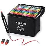 120 Farben Art Marker, Ultra Fine Dual Tip Pastel Pens Oily Pen, Permanent Marker Set Perfekt für Anfänger, Hervorheben, Skizzieren, Zeichnen, Ausmalen (120)