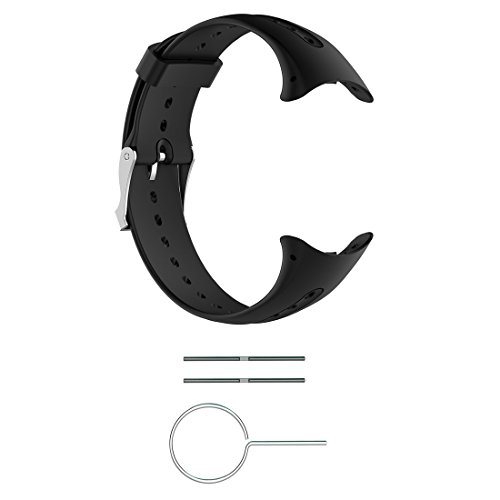AWADUO Silikon-Ersatzarmband für Garmin Schwimmuhr, für Garmin Schwimmuhr, GPS, Smartwatch, weich und langlebig, schwarz