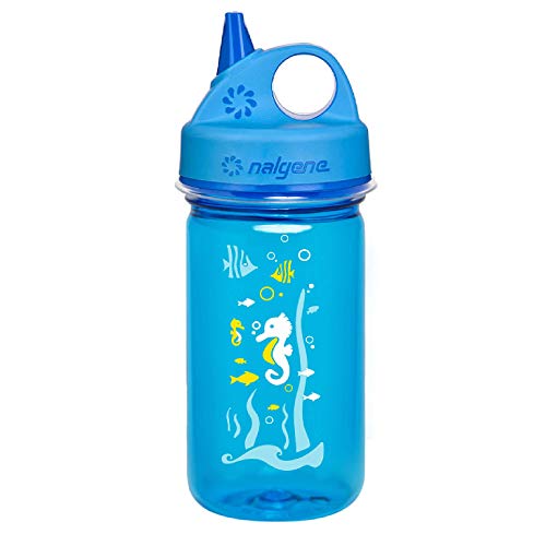 Nalgene Grip-n-Gulp Sustain Trinkflaschen Blau Seepferd 0,35 L