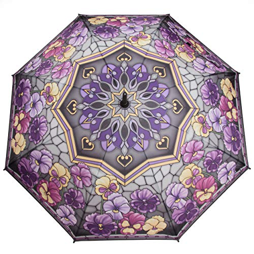 Regenschirm Blumen Stiefmütterchen Style Tiffany Stockschirm Damen