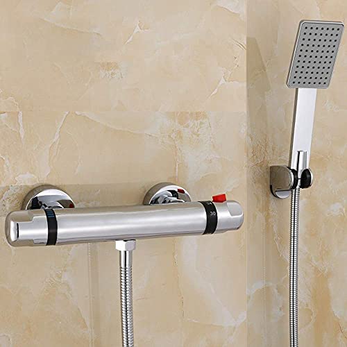 Wasserhähne, Überzug Bronze Nehmen Sie eine Dusche Badezimmer-Wasserhahn Tatic Badezimmer Moderner Chrom-Badewannen-Duschmischer Anti-Verbrühungs-Wasserhahn 4-Punkt-Schnittstellen-Wasserhahn