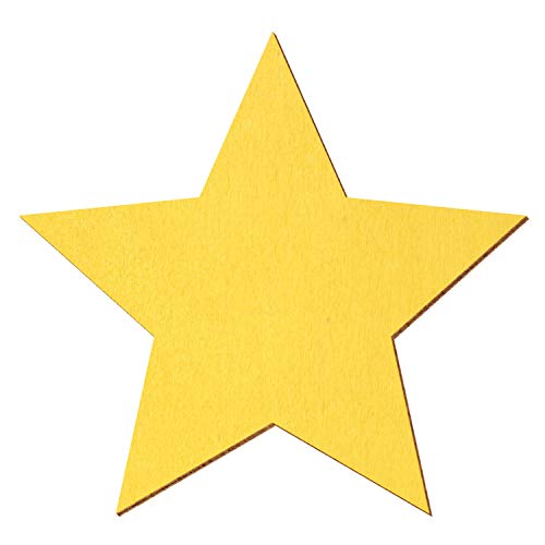 Gelbe Holz Sterne - 3-50cm Breite - Deko Zuschnitte Größenauswahl, Größe:15cm, Pack mit:100 Stück