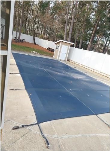 AviiSo Poolabdeckung für rechteckige/quadratische Einbaubecken, Hochfestes PP-Netz mit Durchlässigkeit Winter-Schwimmbadschutzabdeckungen (Color : Blue, Size : 3m x 3m/10ft x 10ft)