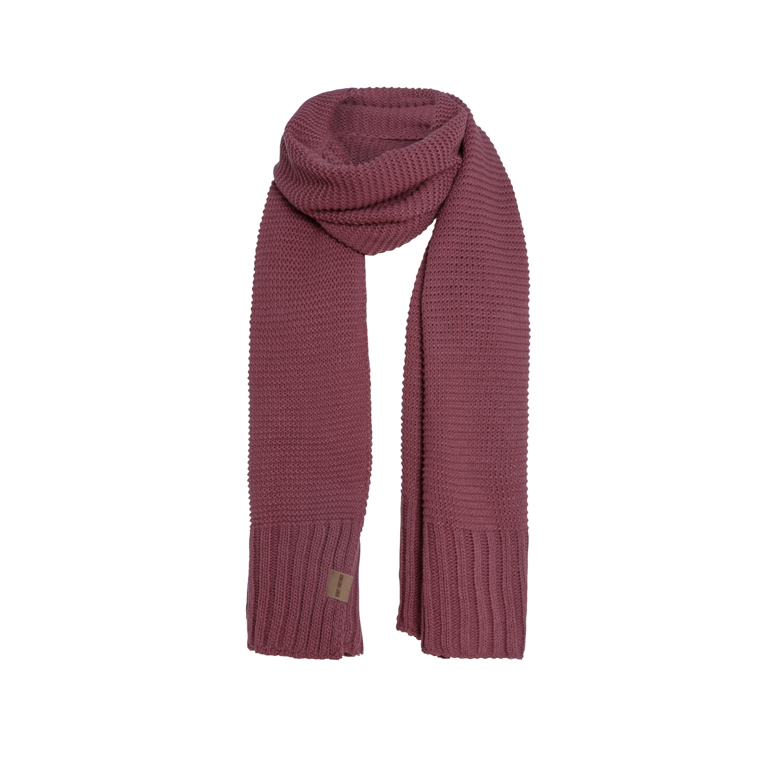Knit Factory - Jamie Schal - gewalkter Wolle Strickschal - 2m lange Winterschal für Damen und Herren - Stone Red - 200x45 cm