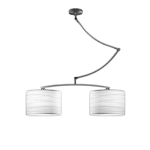 Lampe Cwan Doppel-Farbe Chrom Schirm Perle Grau