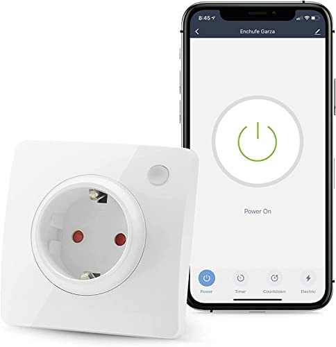 Garza SmartHome WLAN-Steckdose, kompatibel mit Alexa, iOS und Google Home. Fernbedienung und programmierbar per App und Sprachsteuerung steuerbar