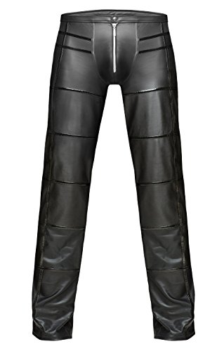 AT Herren Wetlook-Heose H021 lange Hose in schwarz von Noir Handmade Dessous (S=4)