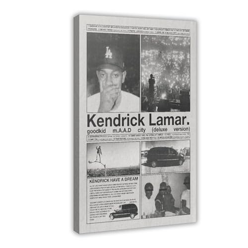 Kendrick Poster Lamar Poster Leinwand Poster Schlafzimmer Dekor Sport Landschaft Büro Zimmer Dekor Geschenk Rahmenstil 30 x 45 cm