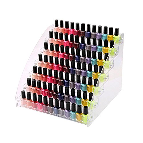 Neckip Großer 2-7 Etagen Acryl Nagellack Ständer für bis zu 84 Nagellack - Kosmetik Display - Make-up Aufbewahrung Seven Layers