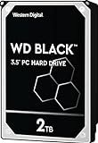 WD_BLACK HDD 2 TB (interne 3,5 Zoll-Gaming-Festplatte, Hochleistungsfestplatte, Performance Desktop HDD - 164 MB/s Lesen, 7.200 U/min, SATA 6 Gbit/s, 64 MB Cache, CMR) Schwarz