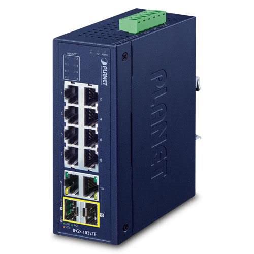 Planet Industrial 8-Port 10/100TX + 2-Port Gigabit TP/SFP Combo, W126079583 (2-Port Gigabit TP/SFP Combo Ethernet Switch (-40~75 Degrees C) Industrial 8-Port 10/100TX +, Unmanaged,)