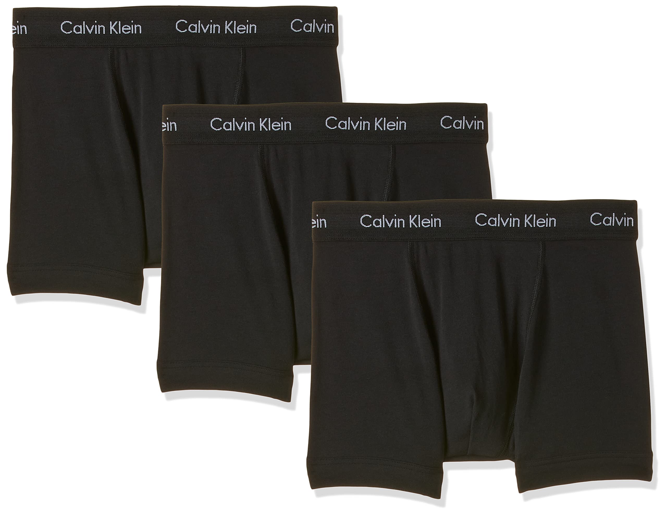 Calvin Klein Herren 3er Pack Boxershorts Trunks Baumwolle mit Stretch, Schwarz ,B-Cool Melon/Glxy Gry/Brn Belt Lg, L, Black W. Black Wb, M
