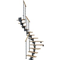 Dolle Mittelholmtreppe Dublin Eiche Anthrazit GH bis 315 cm 1/2 Gewendelt 65 cm