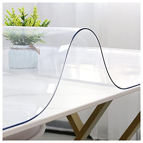 Transparent Tischfolie,Durchsichtige Tischdecke Glasklar Schutzfolie PVC Tisch Schutzfolie Abwaschbar Folie für Garten/Esszimmer/Büro,Pflegeleicht (Dicke:3mm,Größe:65x75cm/25.6x29.5in)