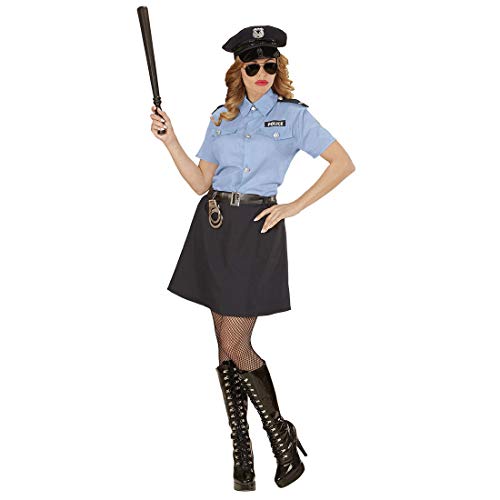 Aufwendiges Polizistinnen-Kostüm/Blau-Schwarz L (42/44) / Tolle Polizei-Uniform für Frauen/Bestens geeignet zu Fasching & Straßenkarneval