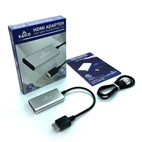 HDMI-Adapterkabel für Sony Playstation 2 (PS2) mit RGB/Komponenten-Umschalter zur Unterstützung Aller Ausgänge. Plug & Play-Lösung für den Anschluss Einer PS2 an einen modernen Fernseher von Kaico