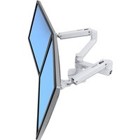 ERGOTRON LX Dual Monitor Arm in Weiß - Monitor Tischhalterung mit patentierter CF-Technologie für 2 Bildschirme nebeneinander bis 68,60cm (27) , 33cm Höhenverstellung, VESA Standard und (45-491-216)