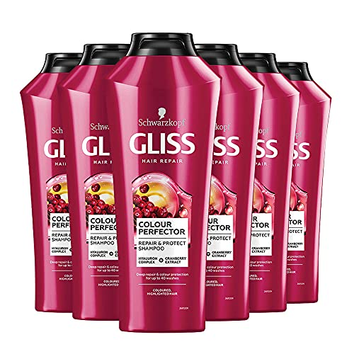 Schwarzkopf Gliss Color Protect Shampoo für coloriertes Haar mit UV-Filter, Multipack 6 x 250 ml