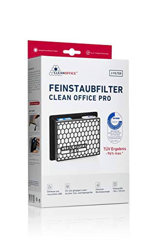 Clean Office PRO Feinstaubfilter für Laserdrucker, 2 Filter pro Faltschachtel Kopierer Schutz vor Toner Feinstaub VOC Filtergroesse 150 x 120 mm