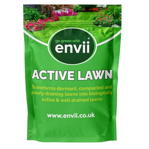 Envii Active Lawn – Organischer Rasen Bodenverbesserer zersetzt Lehm und verbessert die Luftzirkulation Behandelt 40m2