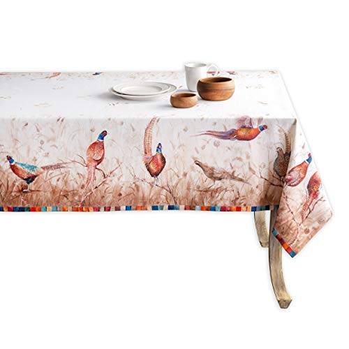 Maison d' Hermine Faisan D'Automne 100% Baumwolle Tischdecke für Küche | Abendessen | Tischplatte | Dekoration Parteien | Hochzeiten | Thanksgiving/ Weihnachten (Rechteck, 160 cm x 220 cm)