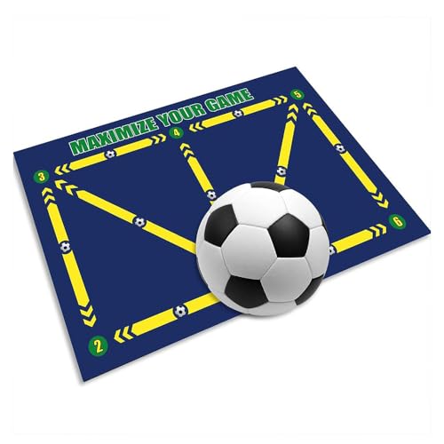 Fulluky Trainingsmatte für Fußball, rutschfest, Fußball-Matte, 60 x 90 cm, Zubehör für Fußball Dribble (Yellow Brazilian Mat)