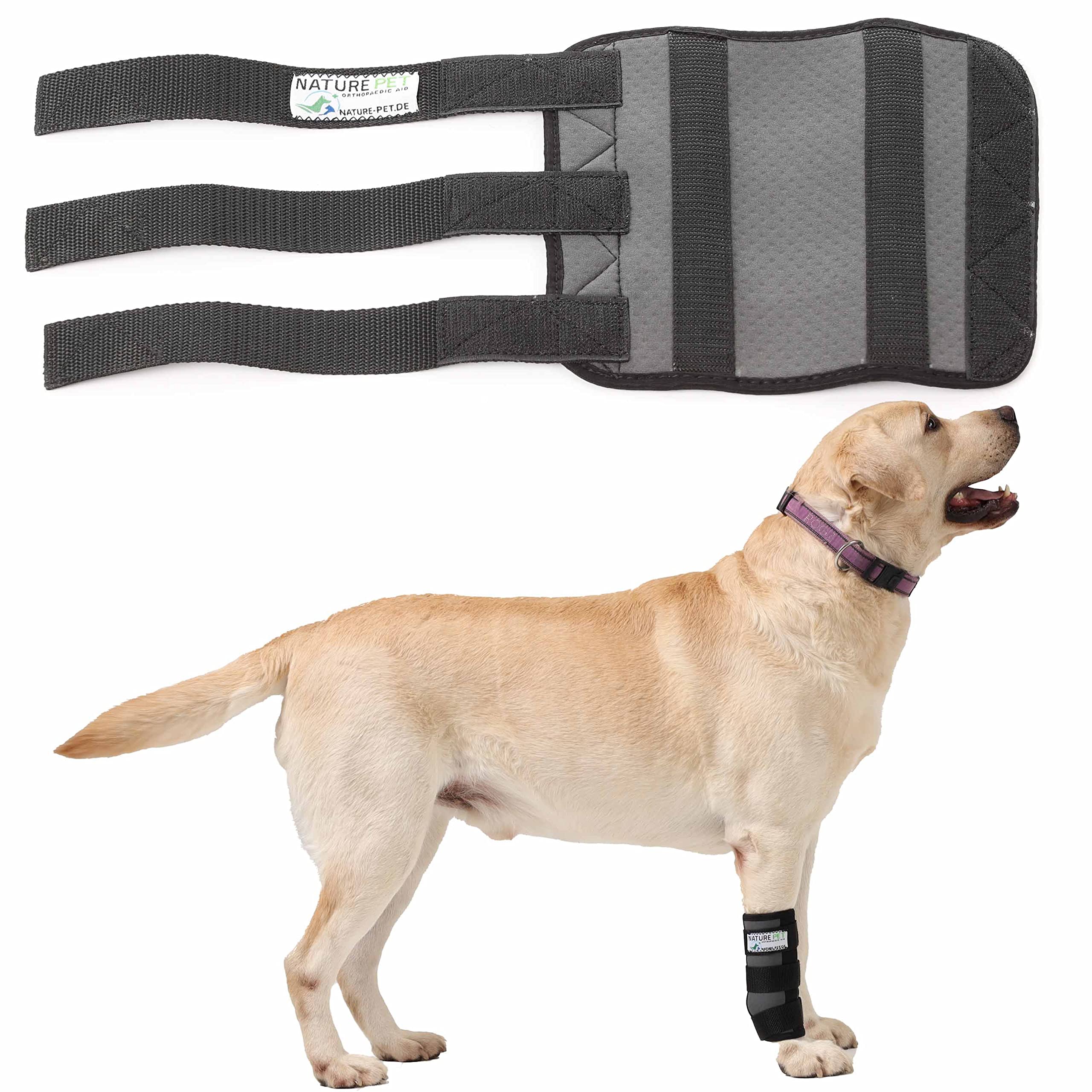 Nature Pet Sport Gelenk Bandage für Hunde Gelenk- & Knochenschutz für Hunde - geeignet für Rettungs- und Diensthunde oder Agility, Flyball und Hunde Frisbee - Bandage Hund Vorderbein bei leichter Arthrose oder Leckschutz und Verbandschutz nach OP (L)