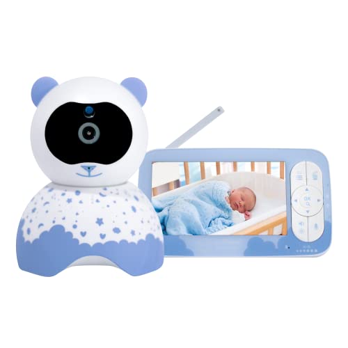 SoyMomo Baby Monitor Pro 1.0, Babyphone mit HD-Kamera, 355° Rotation, intelligenter Baby Monitor mit Bildschirm, Gegensprechanlage, 5 Zoll Display, Nachtsicht, Temperatursensor, VOX Modus