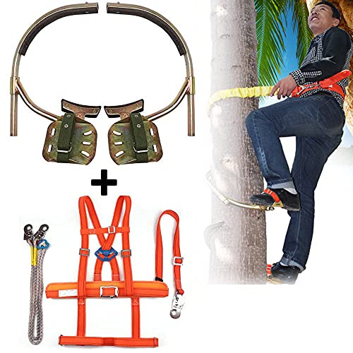 LIMEID Baumklettern Ausrüstung Set Tree Climbing Spike Baumklettern Spike Set Baumkletterwerkzeug Sicherheitsgurt verstellbar Lanyard Rope Rescue Belt,550Model