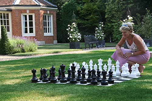 Übergames Garten Schach Figuren aus langlebigem PVC , für Freiland Garten und Parks