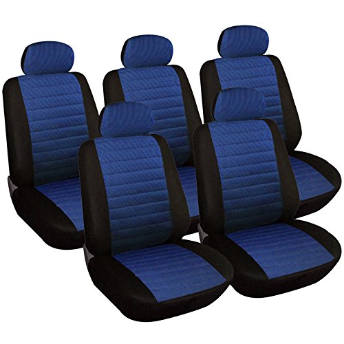 eSituro SCSC0040 5er Einzelsitzbezug universal Sitzbezüge für Auto Schonbezug Schoner aus Polyester blau