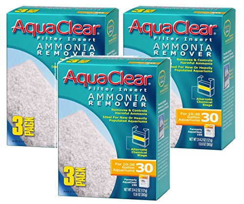 AquaClear 30-gallon Ammoniak Entferner – 18 TOTAL Filter (6 Pakete mit je 3 Filter)