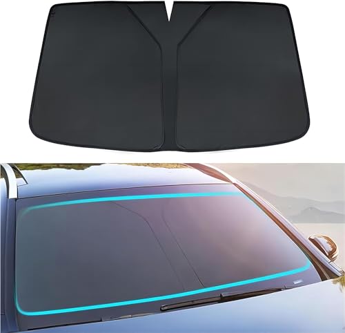 Sonnenschutz Auto Frontscheibe für Peugeot 308S, Frontscheibenabdeckung Faltbar UV-Schutz Sonnenschirm Auto Zubehör,Black
