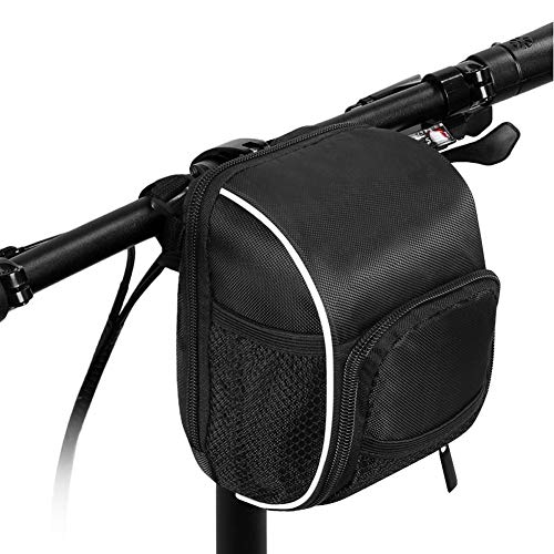 Ejoyous Fahrrad Fronttasche, Lenkertasche Fahrradtasche Lenker mit Reflektierende Streifen und Regenhülle Multifunktionale Wasserdichtes Frontrahmen Tasche Outdoor Radfahren Lagerung