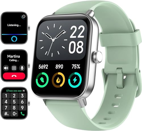 Smartwatch, Fitness Armband Voll Touchscreen 5ATM Wasserdicht, Damen Herren Smart Watch für Android IOS, Fitness Uhr mit Pulsmesser Schlafmonitor Stoppuhr Musiksteuerung,Sportuhr Aktivitätstracker