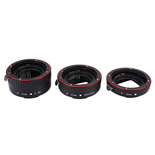 Goshyda Set mit Autofokus-Makro-Verlängerungsrohren, für Canon EOS EF-Halterung, Kameras Len Tragbares Metall-Verlängerungsrohr (13 mm & 21 mm & 31 mm)