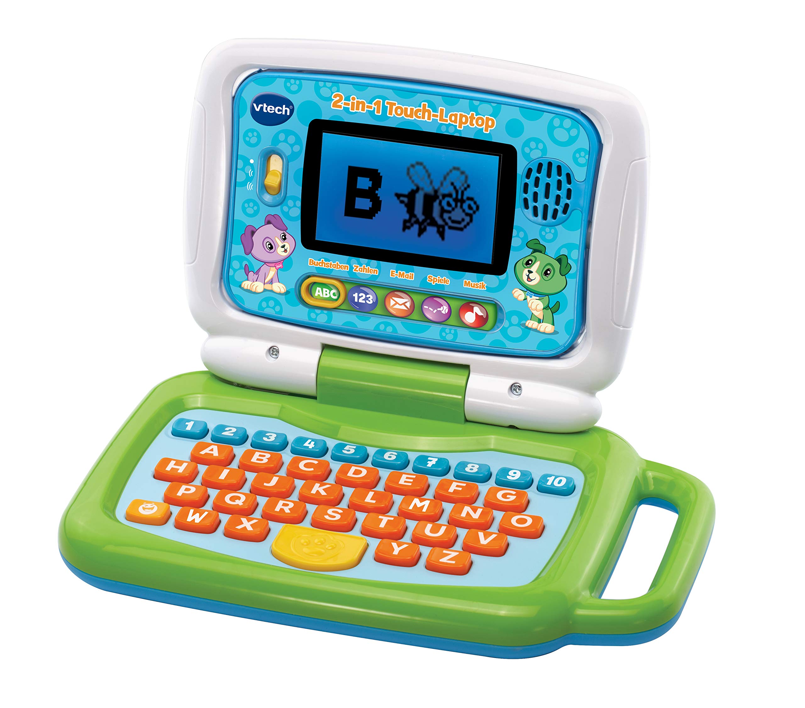 VTech 2-in-1 Touch-Laptop – Lerncomputer und Touch-Tablet zum Lernen von Buchstaben und Zahlen – Für Kinder von 3-6 Jahren